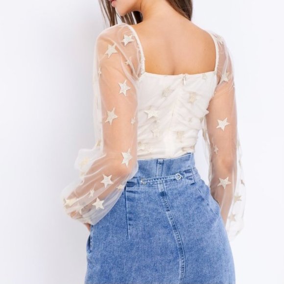 ❌SOLD OUT❌REACH FOR THE STARS SHEER BODYSUIT - Picture 8 of 8